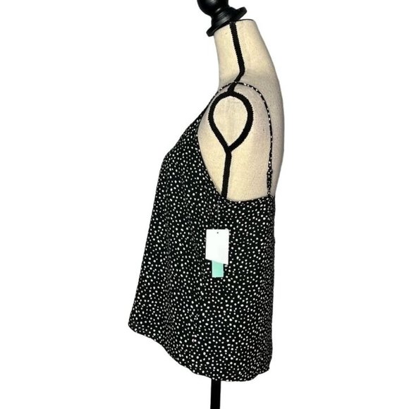 Abound Black White Polka Dot V-Neck Camisole Tank Top Women's Size Small S - Picture 4 of 7